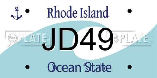 JD49 Rhode Island License Plate