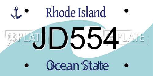 JD554 Rhode Island License Plate