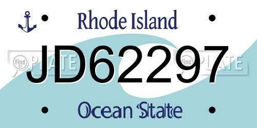 JD62297 Rhode Island License Plate