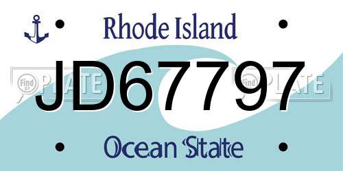 JD67797 Rhode Island License Plate