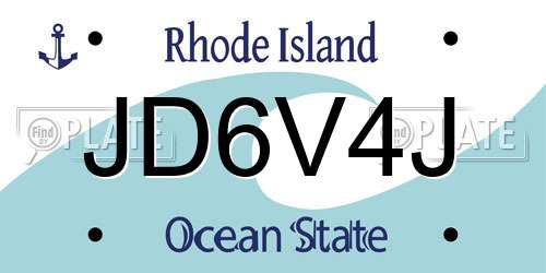 JD6V4J Rhode Island License Plate