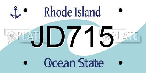 JD715 Rhode Island License Plate