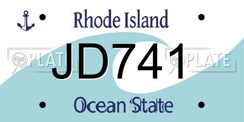 JD741 Rhode Island License Plate