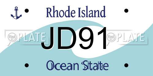 JD91 Rhode Island License Plate