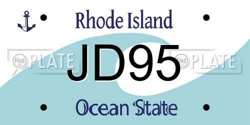 JD95 Rhode Island License Plate
