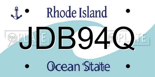 JDB94Q Rhode Island License Plate
