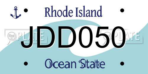 JDD050 Rhode Island License Plate