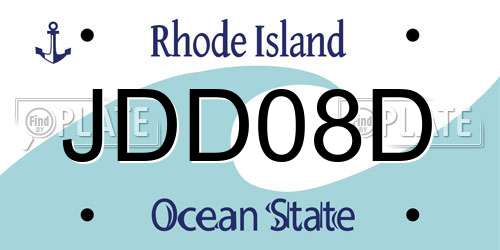 JDD08D Rhode Island License Plate