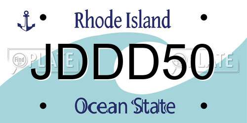 JDDD50 Rhode Island License Plate