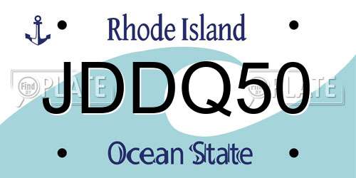 JDDQ50 Rhode Island License Plate