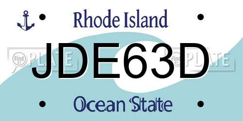 JDE63D Rhode Island License Plate