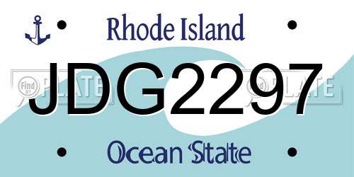 JDG2297 Rhode Island License Plate