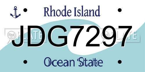 JDG7297 Rhode Island License Plate