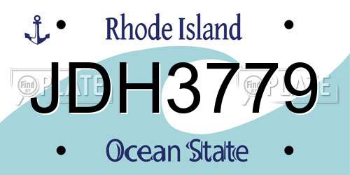 JDH3779 Rhode Island License Plate