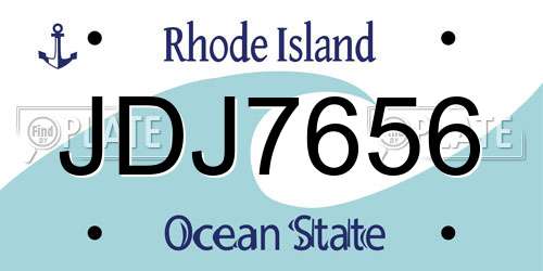 JDJ7656 Rhode Island License Plate