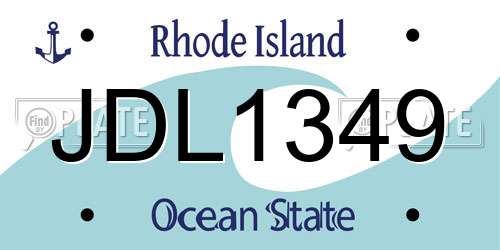 JDL1349 Rhode Island License Plate