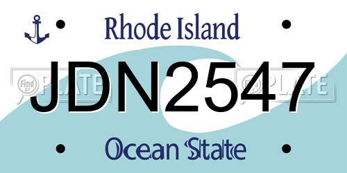 JDN2547 Rhode Island License Plate