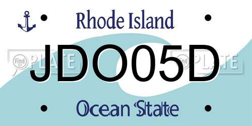 JDO05D Rhode Island License Plate