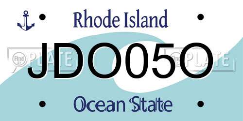JDO05O Rhode Island License Plate