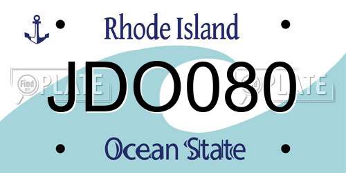 JDO080 Rhode Island License Plate