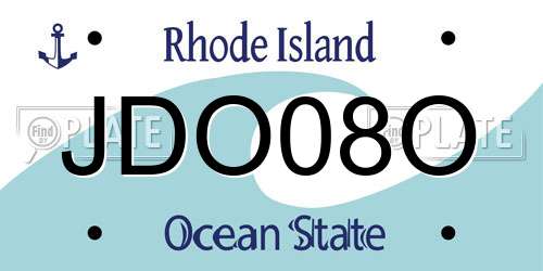 JDO08O Rhode Island License Plate