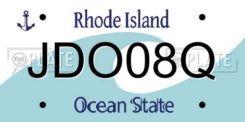 JDO08Q Rhode Island License Plate