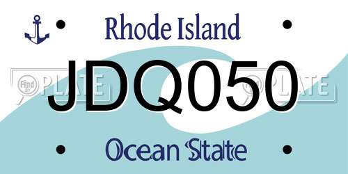 JDQ050 Rhode Island License Plate