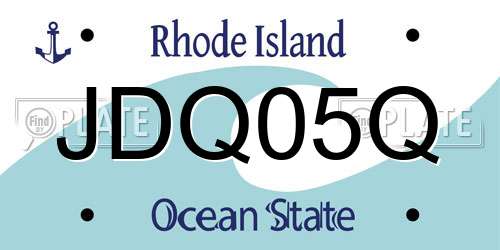 JDQ05Q Rhode Island License Plate