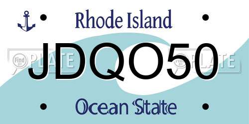 JDQO50 Rhode Island License Plate