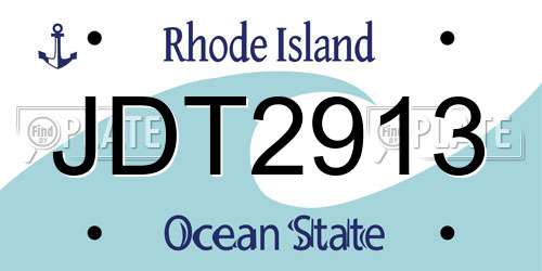 JDT2913 Rhode Island License Plate