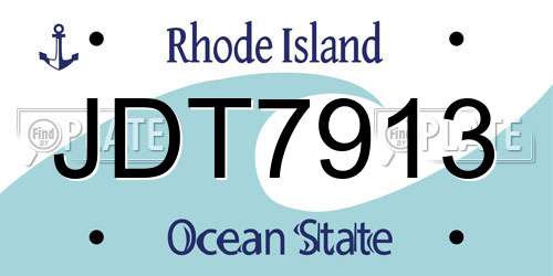 JDT7913 Rhode Island License Plate