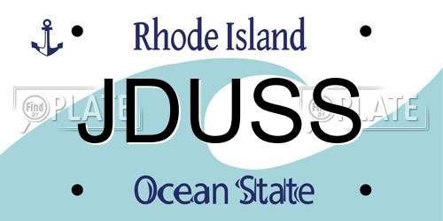 JDUSS Rhode Island License Plate