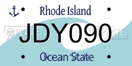 JDY090 Rhode Island License Plate