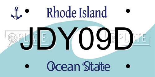 JDY09D Rhode Island License Plate
