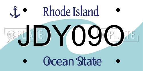 JDY09O Rhode Island License Plate