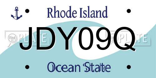 JDY09Q Rhode Island License Plate