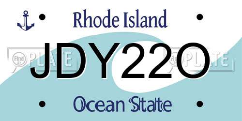 JDY22O Rhode Island License Plate