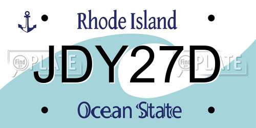 JDY27D Rhode Island License Plate