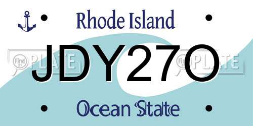 JDY27O Rhode Island License Plate