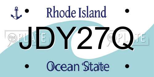 JDY27Q Rhode Island License Plate