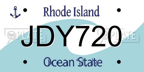 JDY720 Rhode Island License Plate
