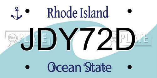 JDY72D Rhode Island License Plate