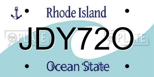 JDY72O Rhode Island License Plate