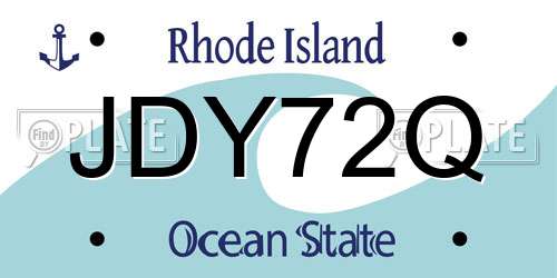 JDY72Q Rhode Island License Plate