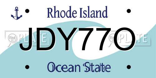 JDY77O Rhode Island License Plate