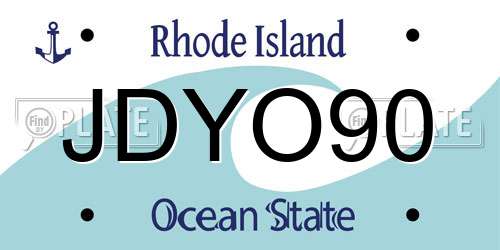 JDYO90 Rhode Island License Plate