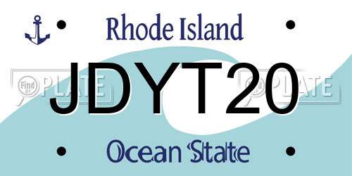 JDYT20 Rhode Island License Plate