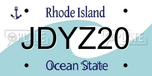 JDYZ20 Rhode Island License Plate
