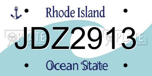 JDZ2913 Rhode Island License Plate
