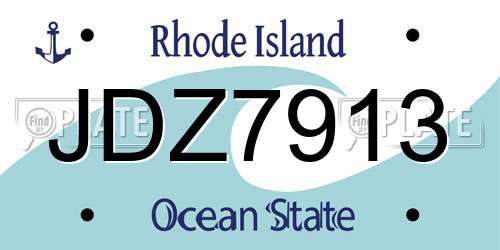 JDZ7913 Rhode Island License Plate